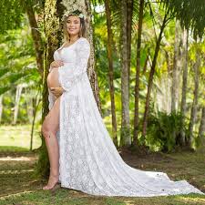 Vestido Hippie Blanco Largo para Embarazadas - Estilo y Comodidad