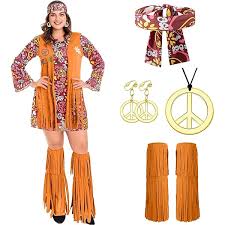 Disfraz Hippie Mujer Talla Grande - LGZIN