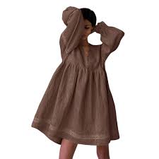 Vestido Fruncido Abullonado para el Verano - Estilo Hippie