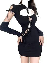 Vestido Gótico Cordones Ajustado - Elegancia Oscura