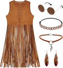 CHMMY Disfraz Accesorios Carnaval Halloween - Chaleco Hippie