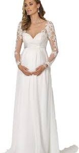 Vestido Imperio AUTTOGirl para Novias Embarazadas - Estilo Hippy