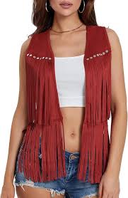 Chaleco Sintético CocMouse: La Chaqueta Exterior Ideal para Vestidos Hippies Rojos