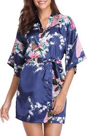 Vestido Kimono Hippie Color Violeta - Vlazom Dressing Bridesmaid Nightwear Blossoms