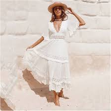 Vestido Largo Boho Hueco para Mujeres - Elegancia y Estilo