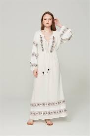 Vestido Algodón Bordado Bohemio - Estilo Hippy para el Verano