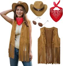 Disfraz Chaleco y Sombrero para Carnaval - Estilo Hippie