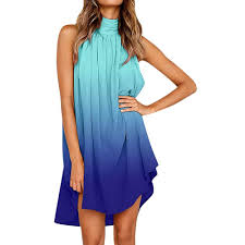 Vestido Acampanado con Volantes - Estilo Hippie Chic en Azul