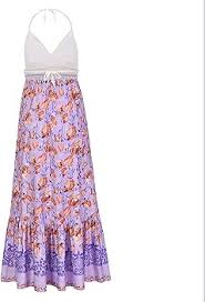 Vestido Mediados Impresa Asimétrica - Estilo Hippie en Tonos Violetas