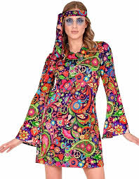 Vestido Hippie con Corona de Flores para Carnaval