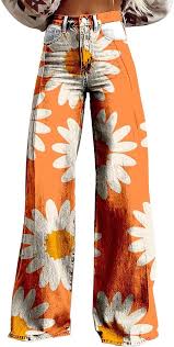 Pantalones Elásticos Estampados con Bolsillos para Mujer