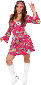 Disfraz Hippie Mujer con Cintillo Redondas - Estilo y Diversión