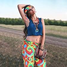 Oneshlee Disfraces Halloween: Accesorios Pendientes para Traje Hippie Mujer