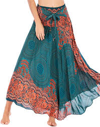 Falda Hippie Mujer Elegante Bohemia con Cintura Elástica