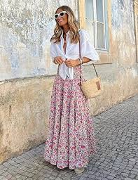 Vestido Estampado con Cintura Elástica para Mujer - Estilo Hippie