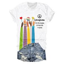Camiseta Informal Redondo Estampado para Niñas - Estilo Hippie