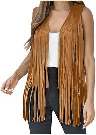 Chaqueta Sintética Monocolor Hippie para Carnaval