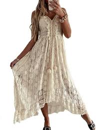 Vestido Bohemio Elegante con Cordones para Mujer