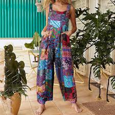 Pantalón Holgado Estampado Elegante para Mujer - Estilo Hippie
