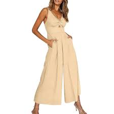 Mono Hippie Mujer Dorado Holgado con Tirantes y Bolsillos