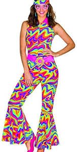 Disfraz Hippie Mujer Mottoland - Mono Floral para Fiestas y Carnaval