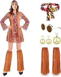 Disfraz Hippie Mujer Años 70 - Vive la Era del Amor Libre