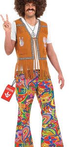 Pantalones Acampanados Disfraz Hippie Hombre Años 70