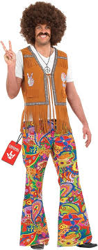 Pantalones Acampanados Disfraz Hippie Hombre Años 70