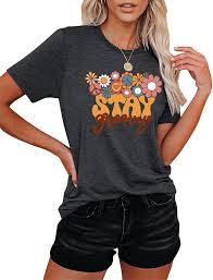 Camiseta Diseño Flores Hippie para Mujer