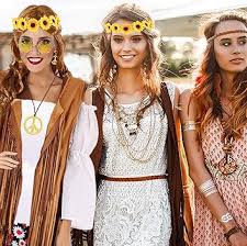 Pianocean Disfraz de Hippie para Mujer - Ideal para el Verano y Carnaval
