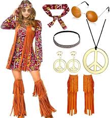 Vestido Carnaval Discoteca Halloween - Disfraz Mujer Carnaval Hippie