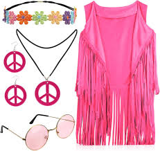 Conjunto Disfraces Hippies - Camiseta Hippie Mujer Disfraz