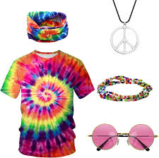 Camiseta Hippie Mujer Disfraz para Carnaval y Halloween