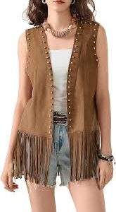 Chaleco Hippie Mujer con Flecos - Springcmy