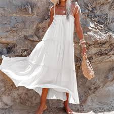Vestido Largo Hippie Blanco - Vintage y Casual