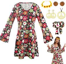 Disfraz Conjunto Vestido Carnaval Sternstunde - Ropa Hippie para Mujer