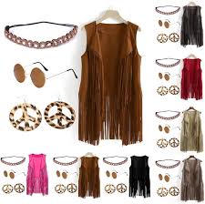 Disfraz Discoteca Accesorios Carnaval para Mujeres - Ropa Hippie Barata