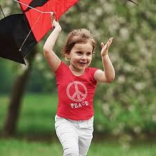 Camiseta de Hippie para Niños y Niñas con Símbolo Colorido