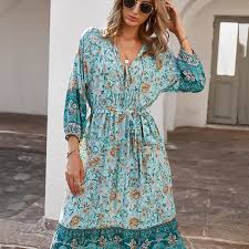 Vestido Informal Bohemian Romántico: Estilo y Comodidad en Algodón