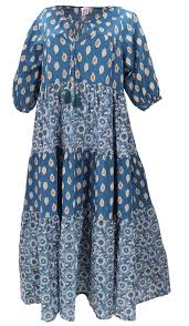 Vestido Escalonado Patchwork de Algodón - Estilo Hippie