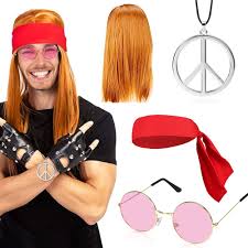 Set Hippie para Hombre - Disfraz Retro para Halloween