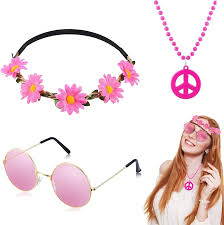 TECKI Set Accesorios Hippie Rosa para Niñas