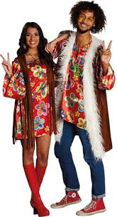 Disfraz Hippie Pareja Flower Power - Fiesta Retro
