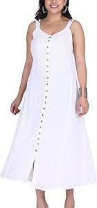 Vestido Verano Bordado Sintético - Estilo Hippie Indio