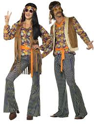 Disfraz Hippie Pareja con Pantalón y Cinturón para Festival