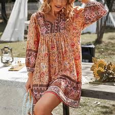 Vestido Vintage Estampado: La Esencia del Estilo Hippy Chic
