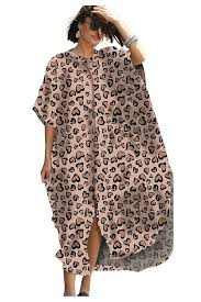 Vestido Tipo Kimono Hippie Landove con Botones y Aberturas