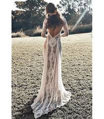 Vestido Sirena con Mangas y Cuello - Elegancia Romántica para Novias Hippie
