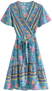 Vestido Estampado Hippie XSWLYY - Elegancia Bohemia