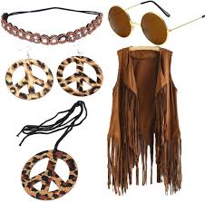 Conjunto de Accesorios Disfraz Hippie para Mujer